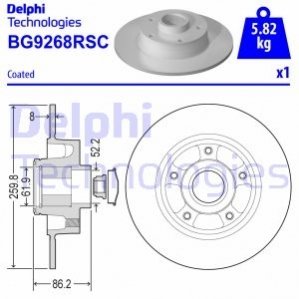 BG9268RSC Delphi Гальмівний диск з підшипником