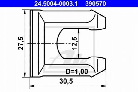 24.5004-0003.1 ATE Кріплення гальмівних шлангів