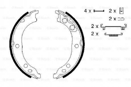 0 986 487 712 BOSCH Гальмівні колодки, барабанні