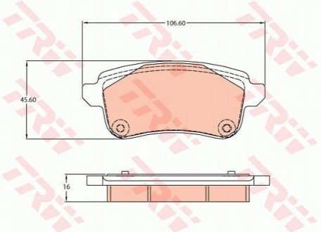 GDB2136 TRW Комплект тормозных колодок, дисковый тормоз