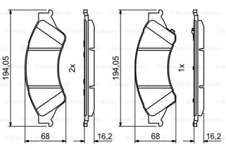 0 986 494 791 BOSCH Колодки гальмівні дискові