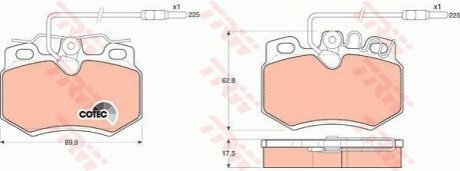 GDB808 TRW Тормозные колодки, дискові
