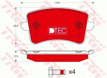 GDB1765DTE TRW Гальмівні колодки, дискові