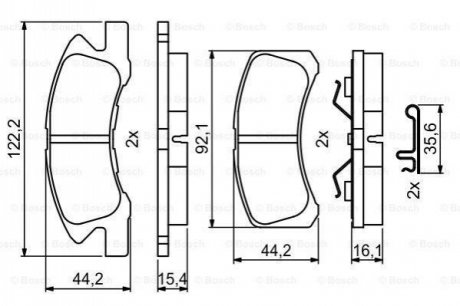 0 986 494 878 BOSCH Колодки гальмівні дискові