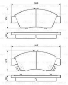 0 986 461 759 BOSCH Комплект тормозных колодок, дисковый тормоз