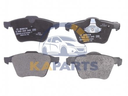 0 986 494 245 BOSCH Колодки тормозные VOLVO/FORD S-Max/Galaxy/S60("10>>)/S80("06>>)/V70/CX70 F