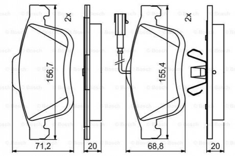 0 986 494 795 BOSCH Колодки тормозные