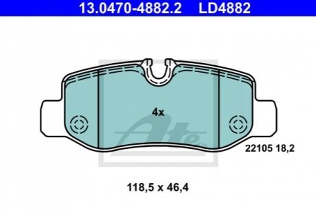 13.0470-4882.2 ATE Тормозные колодки, дискові