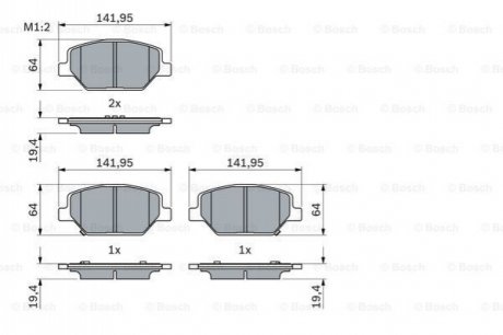 0986424869 BOSCH Гальмівні колодки, дискові