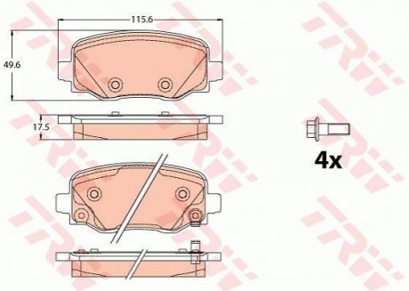 GDB2116 TRW Колодки тормозные FIAT/JEEP 500X/Renegade "R "14>>