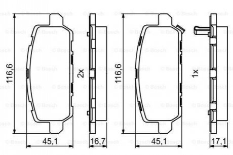 0 986 494 838 BOSCH Гальмівні колодки дискові