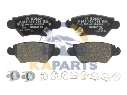 0 986 494 014 BOSCH Гальмівні колодки дискові