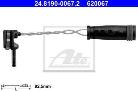 24.8190-0067.2 ATE Датчик зносу,гальм.колодки