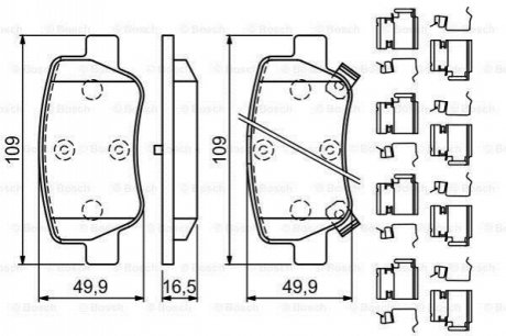 0 986 494 933 BOSCH Гальмівні колодки, дискові