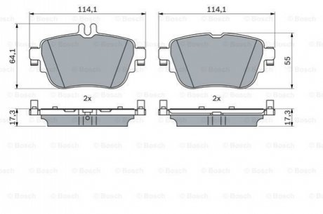 0986424845 BOSCH Гальмівні колодки, дискові