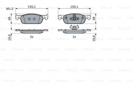 0 986 424 021 BOSCH Гальмівні колодки дискові