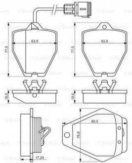 0 986 494 436 BOSCH Гальмівні колодки AUDI A8 "F "94-98