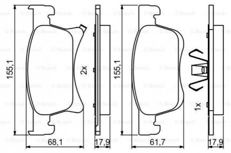 0 986 494 823 BOSCH Гальмівні колодки, дискові