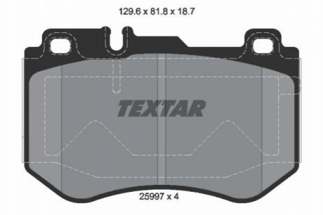 2599701 TEXTAR Комплект гальмівних колодок