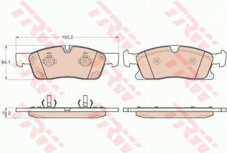 GDB1955 TRW Комплект тормозных колодок, дисковый тормоз