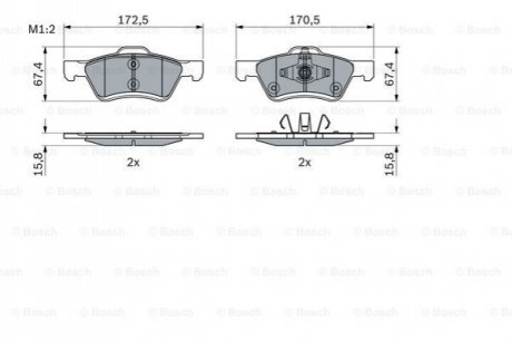 0986494960 BOSCH Колодки гальмівні дискові