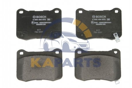 0 986 494 872 BOSCH Гальмівні колодки, дискові