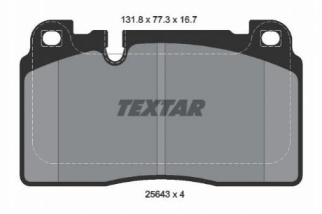 2564305 TEXTAR Гальмівні колодки дискові