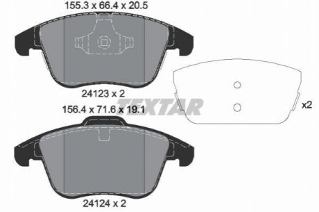 2412305 TEXTAR Гальмівні колодки, дискові