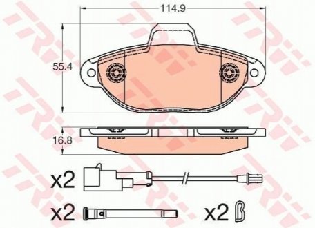 GDB2041 TRW Тормозные колодки, дискові