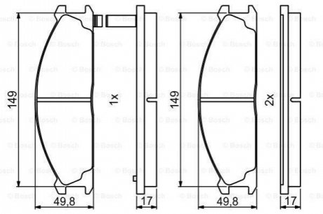 0 986 494 848 BOSCH Гальмівні колодки, дискові