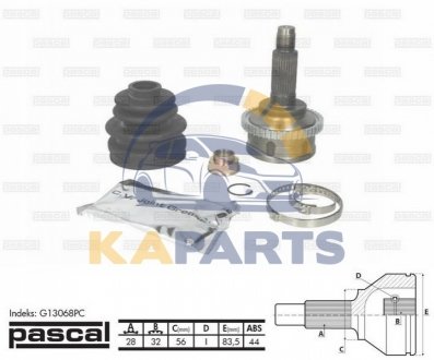 G13068PC PASCAL Шарнір привідного вала