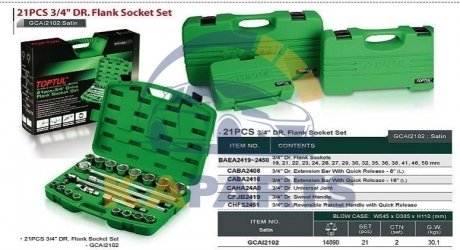 GCAI2102 Toptul Набір інструменту 3/4"