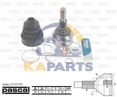 G1Y011PC PASCAL Шарнір привідного валу