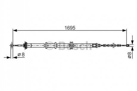 1 987 482 205 BOSCH Трос ручного тормоза