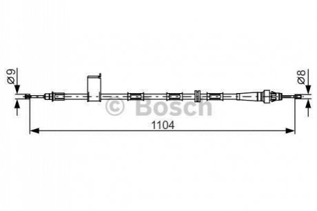 1 987 482 364 BOSCH Трос ручного гальма