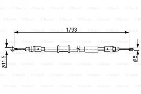 1 987 482 550 BOSCH Трос зупиночних гальм