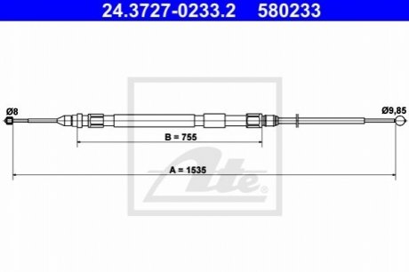 24.3727-0233.2 ATE Трос ручного гальма