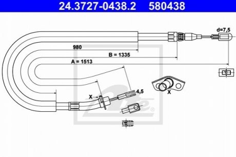 24.3727-0438.2 ATE Трос ручного DB312