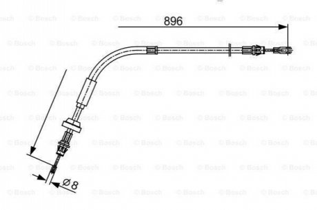 1 987 482 543 BOSCH Трос зупиночних гальм