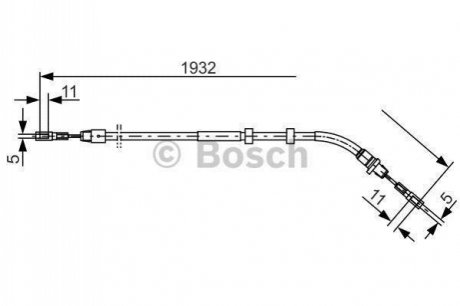 1 987 477 904 BOSCH Трос зупиночних гальм