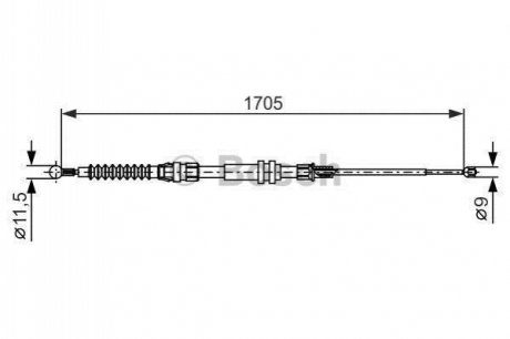 1 987 482 377 BOSCH Трос зупиночних гальм