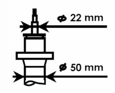 324703 KYB Амортизатор подвески передний VW Golf (04-, 08-), Jetta (05-, 10-) / Skoda Octavia (04-13) (шток 22мм, корпус 50мм) Ultra SR (Gas) (324703) KYB