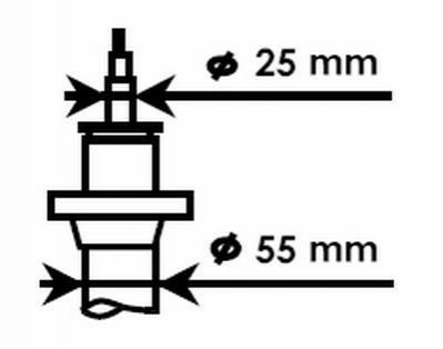 325700 KYB Амортизатор подвески передний VW Golf (04-, 08-), Touran (03-) / Skoda Octavia (04-13) (шток 25мм, корпус 55мм) Ultra SR (Gas) (325700) KYB