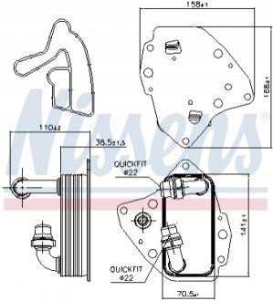 90996 NISSENS Радіатор оливний