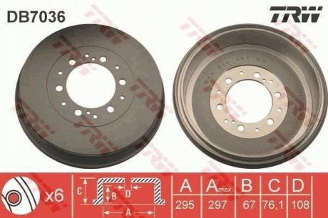 DB7036 TRW Гальмівний барабан