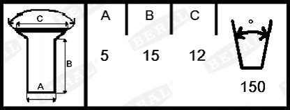 KBL19557.0-1550 BERAL Комплект гальмівних черевиків, барабанні гальма