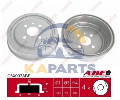 C6X007ABE ABE Гальмівний барабан