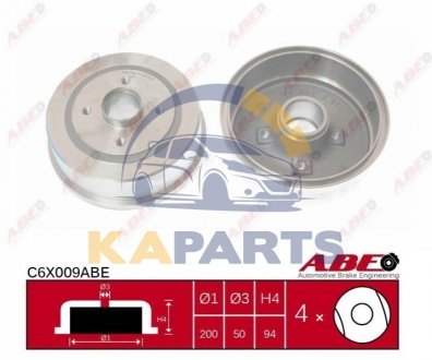 C6X009ABE ABE Гальмівний барабан