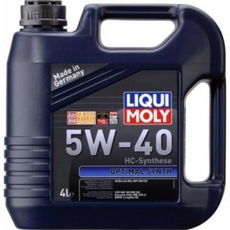 3926 LIQUI MOLY МАСЛО МОТОРНА OPTIMAL SYNTH 5W-40 4Л