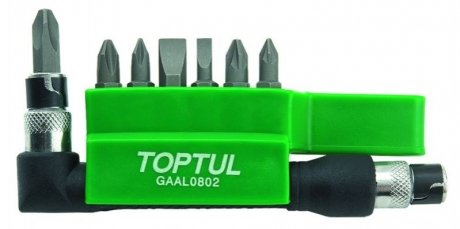 GAAL0802 Toptul Набор бит 1/4" + Гобр.перех. 8ед.